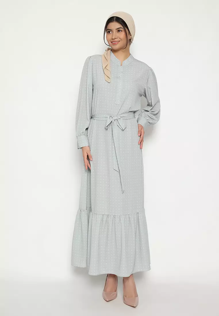 Mosleem Elegant Casual Polyester Grey By Brilliant Girl Warna Grey