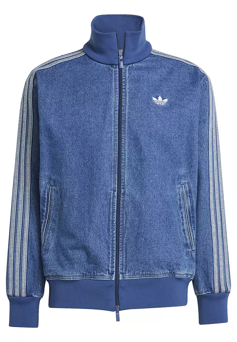 Blue adidas Originals Denim Firebird Track Top - JD Sports