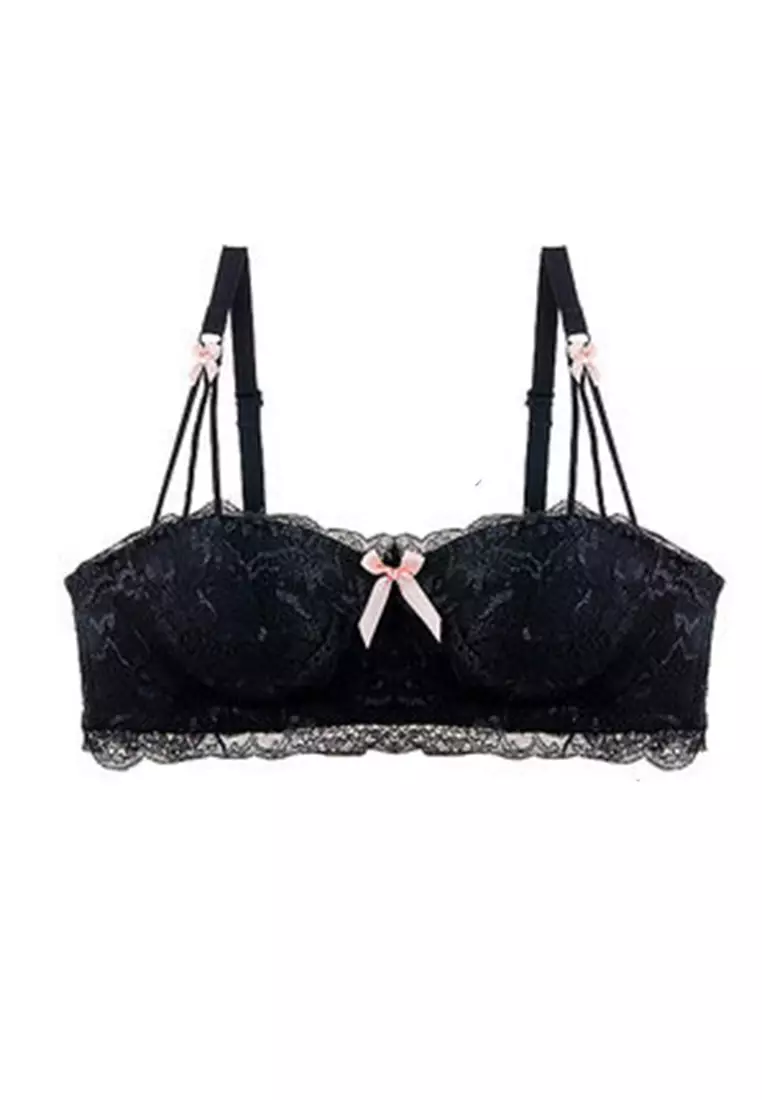Buy ZITIQUE Women's Japanese Style Cute Half-cup Push Up Lingerie Set (Bra  And Underwear) - Black in Black 2024 Online