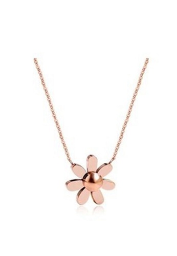 YOUNIQ red and gold YOUNIQ DOYC Daisy 18K Rosegold Florish Your Life Titanium Necklace 8C66DACC6FB2BDGS_1