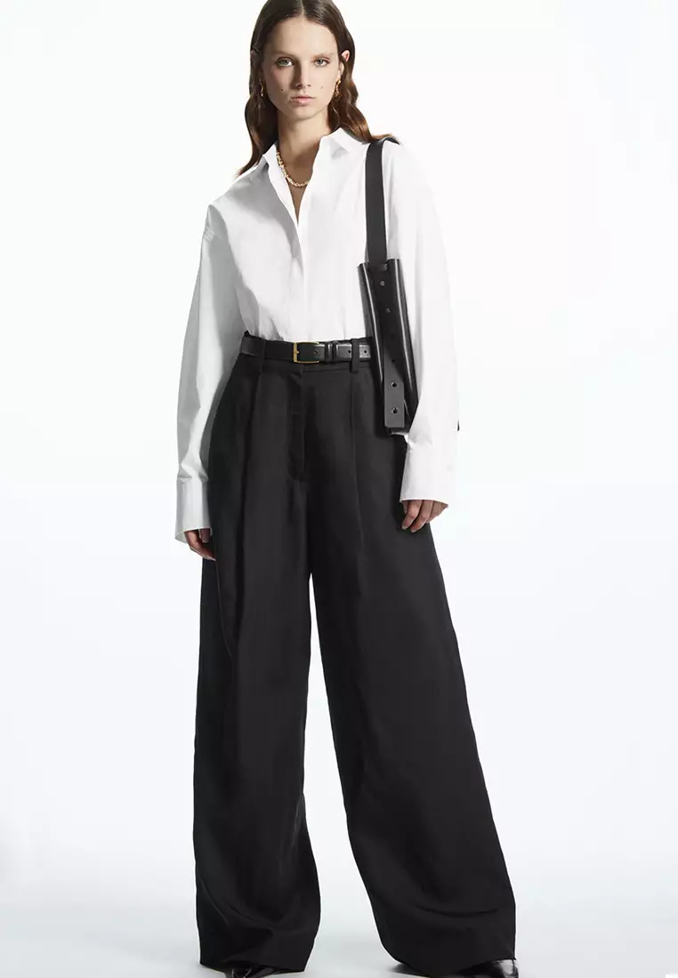 Women's Workwear Black Wide Legged Pants - High Rise Wide Leg Pants – Moda  Xpress