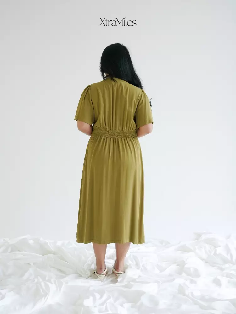 xtramiles Ladies dress calathea dress avocado