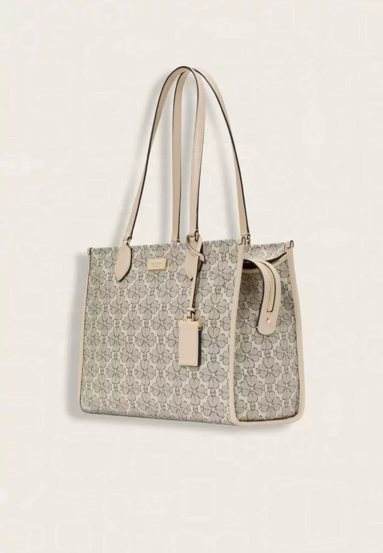 Kate Spade Spade Flower Coated Canvas Market Tote Neutral Multi
