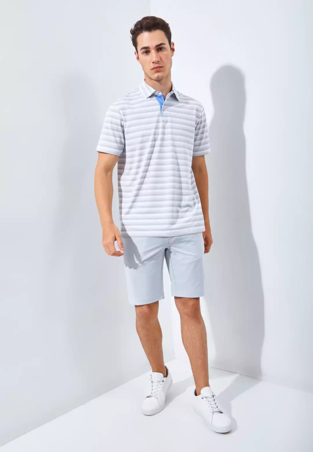 Jack Nicklaus Daytona Premium Heather Stripe Polo Silver Coast