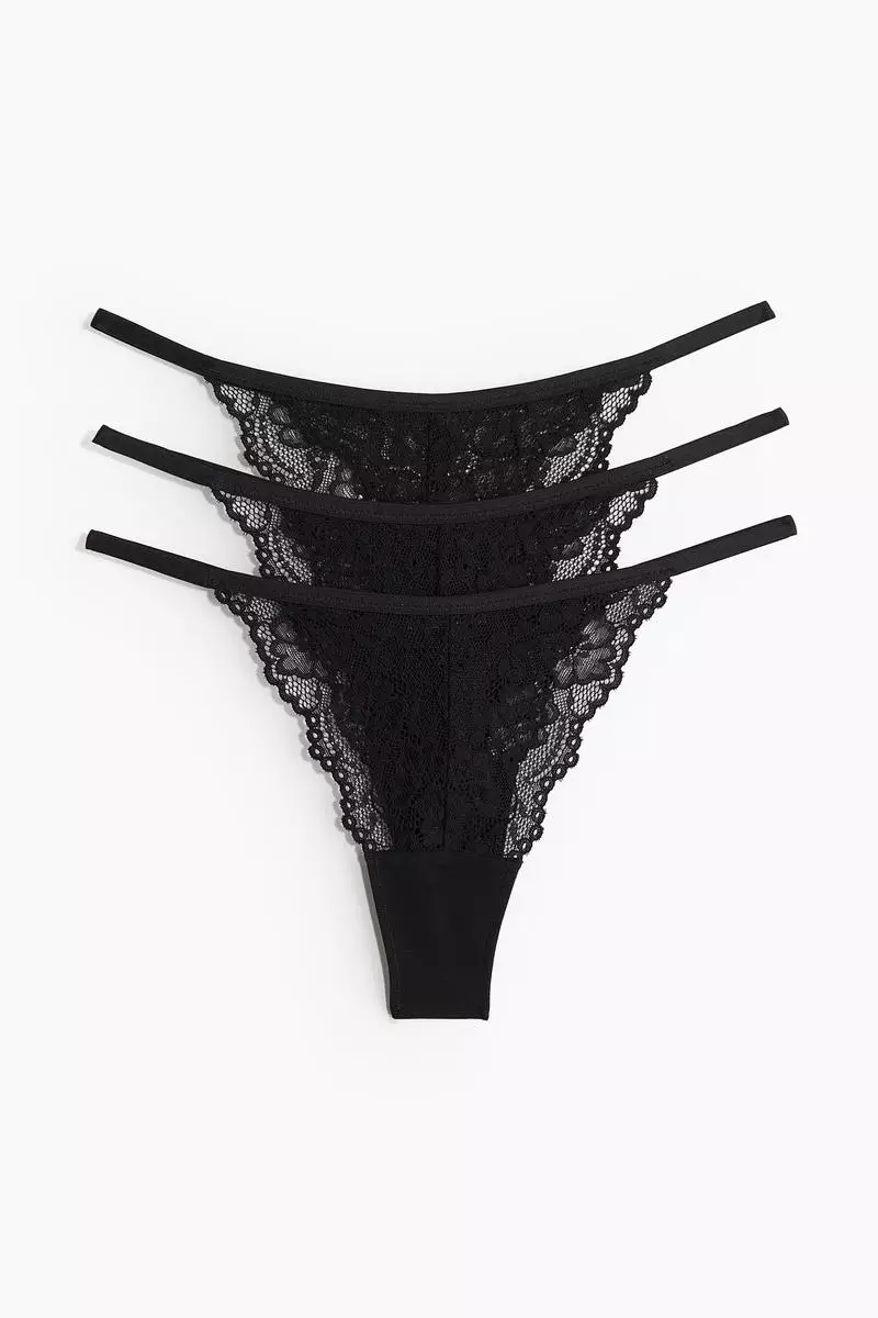 3-pack lace tanga thong briefs