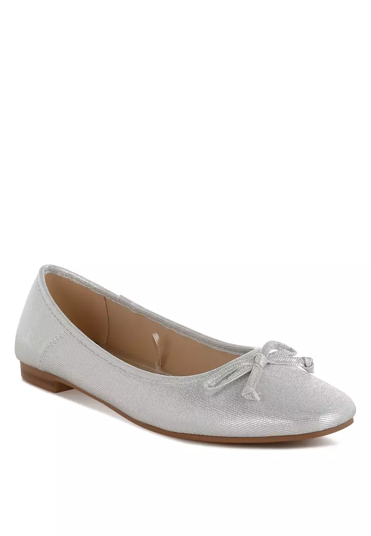 Metallic Ballet Flats in Silver