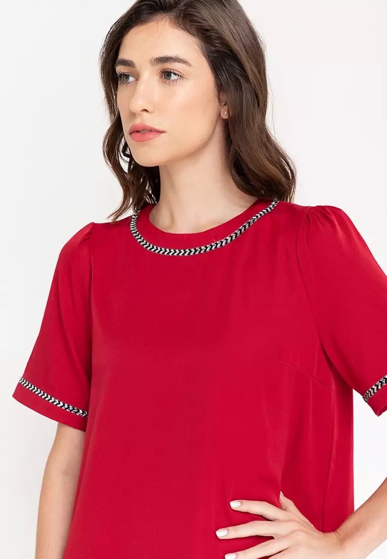 Cerie Jewelled Trim Dress