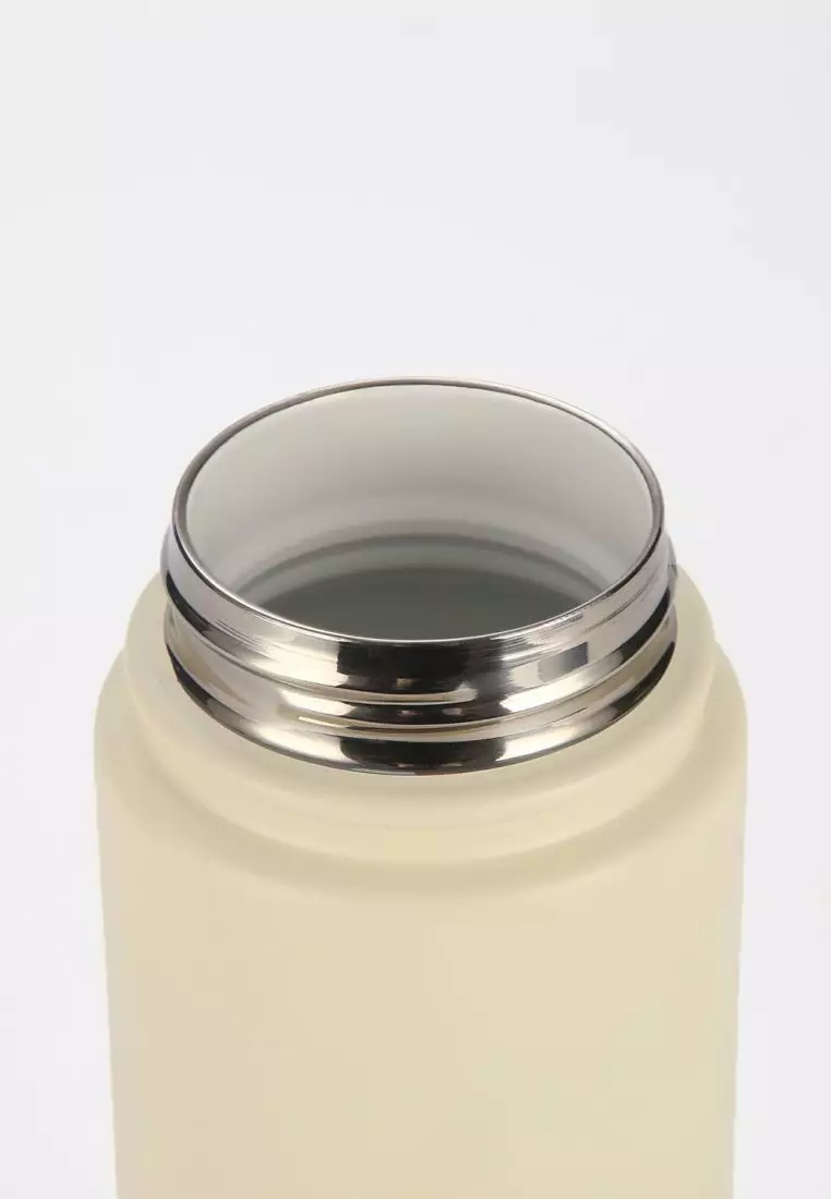 Crossing Urban Ceramic S/S Insulated Screw Cap Sports Bottle With Handle 1000ml - Cotton (White)