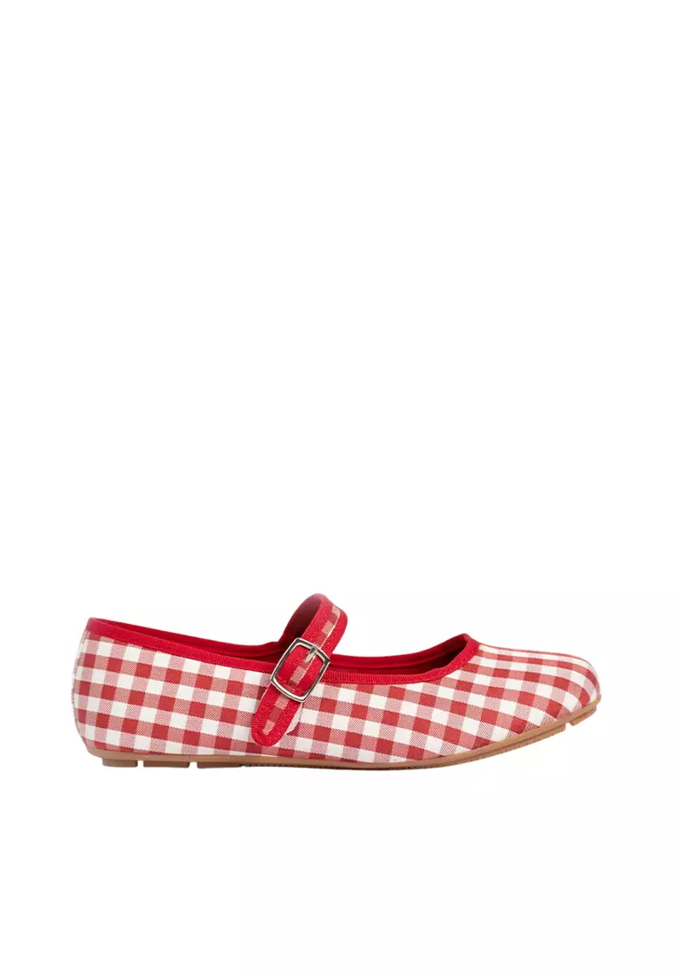 Discount on Happy2U  shoes - SKU: Heidi Checkered Strap Flats