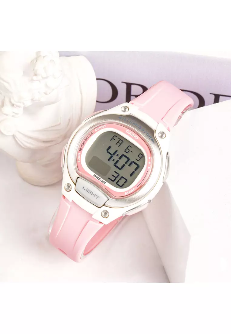 Kids Digital Watch LW-203-4AV Pink Resin Strap