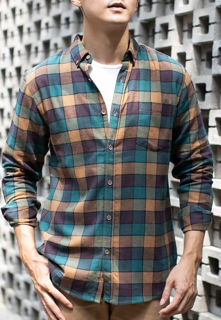 kemeja Flannel Cotton Tangan Panjang OXCON OX07