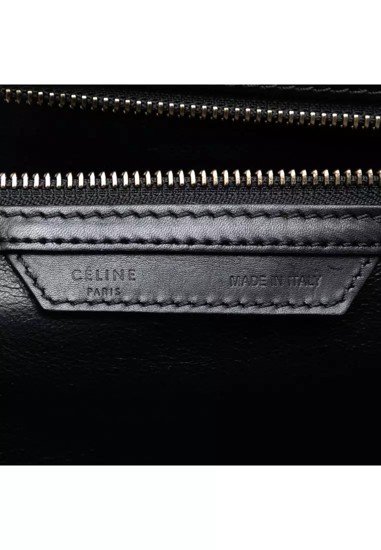 Pre-Loved Celine Mini Bicolor Canvas And Leather Luggage Tote