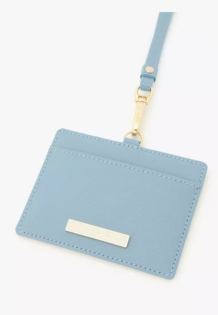 Logo Neck Strap Leather Cardholder