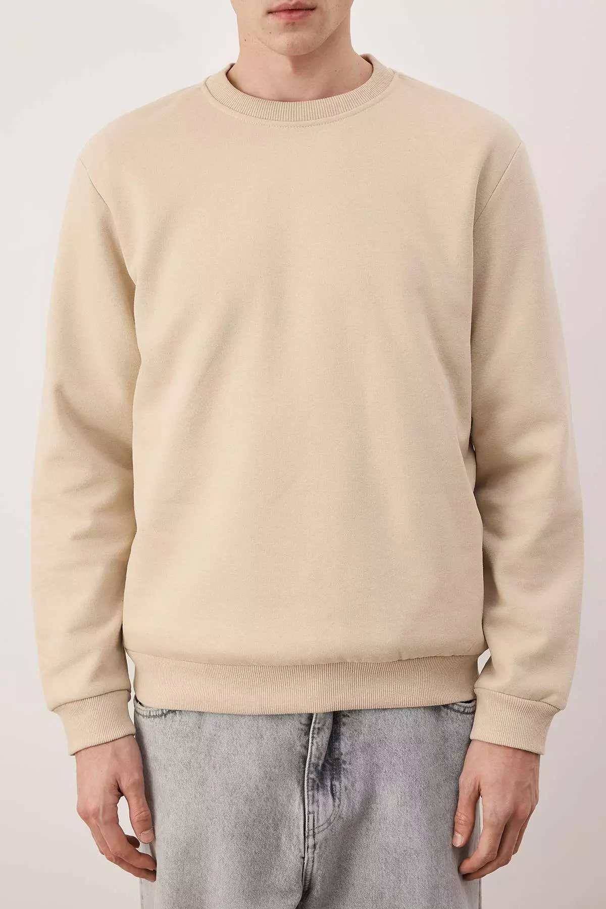 Black-Khaki-Beige 3-Pack Regular/Normal Fit Basic Fleece Inside Sweatshirt Tmnaw26Sw00006