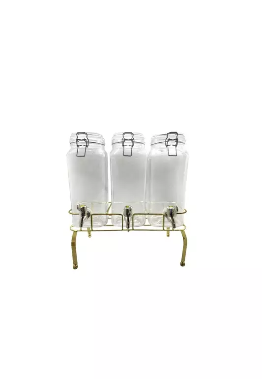 3 PC Beverage Dispenser Rosegold with Stand
