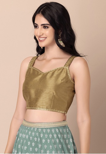 Buy Indya Gold Sleeveless Blouse 2023 Online | ZALORA Singapore