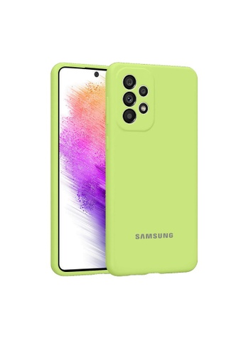 MobileHub green Samsung A52 Liquid Silicone Smooth Matte Back Case E1637ES64601C1GS_1