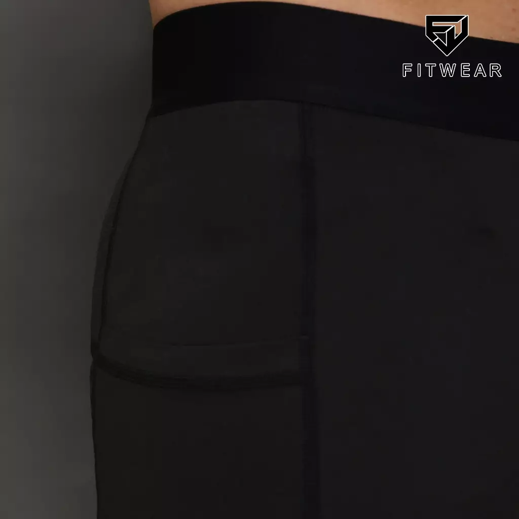 Fitwear - Legging Baselayer Dryfit Pria NICHOLAS BASIC POCKET LONG - BLACK