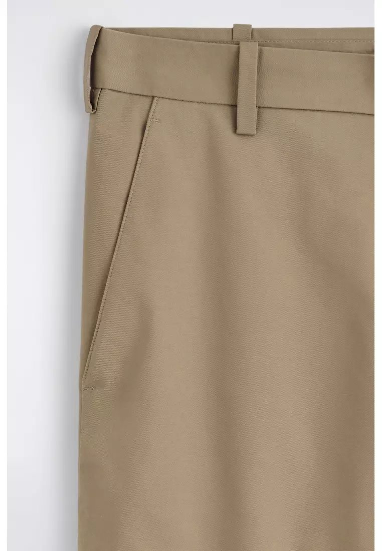 COTTON RELAXED-FIT WIDE-LEG CHINOS