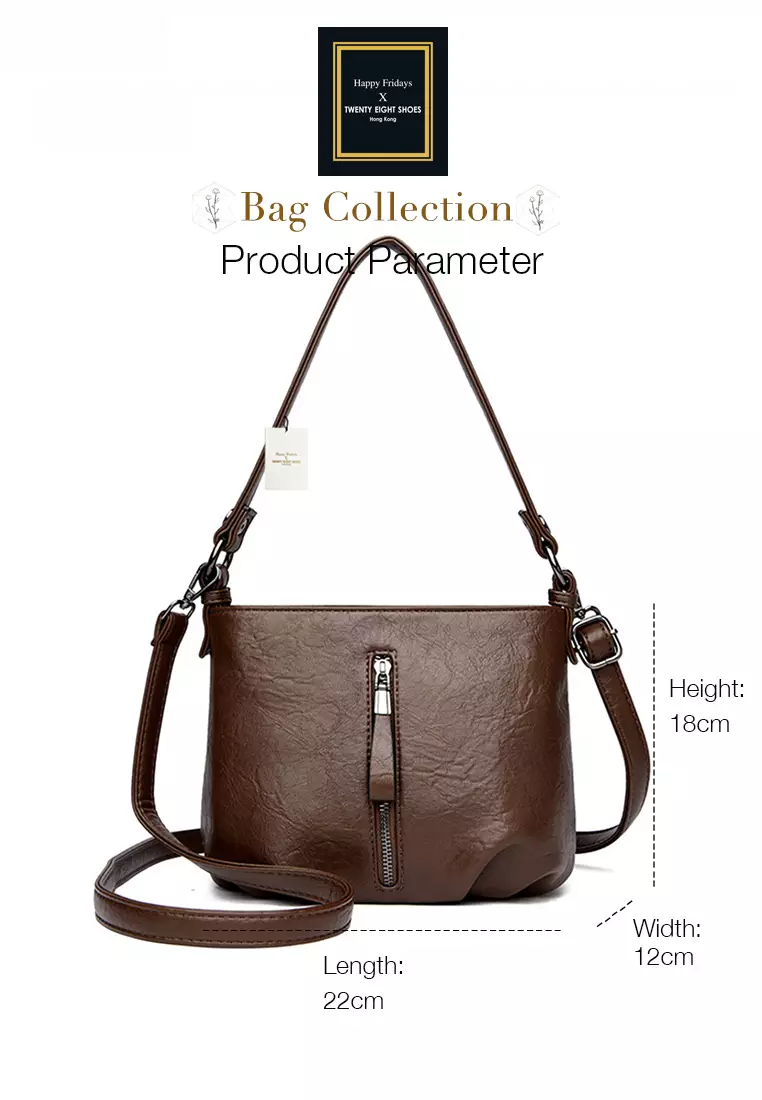 Textured Faux Leather Cross-Body Bucket Bag JW HD-3938
