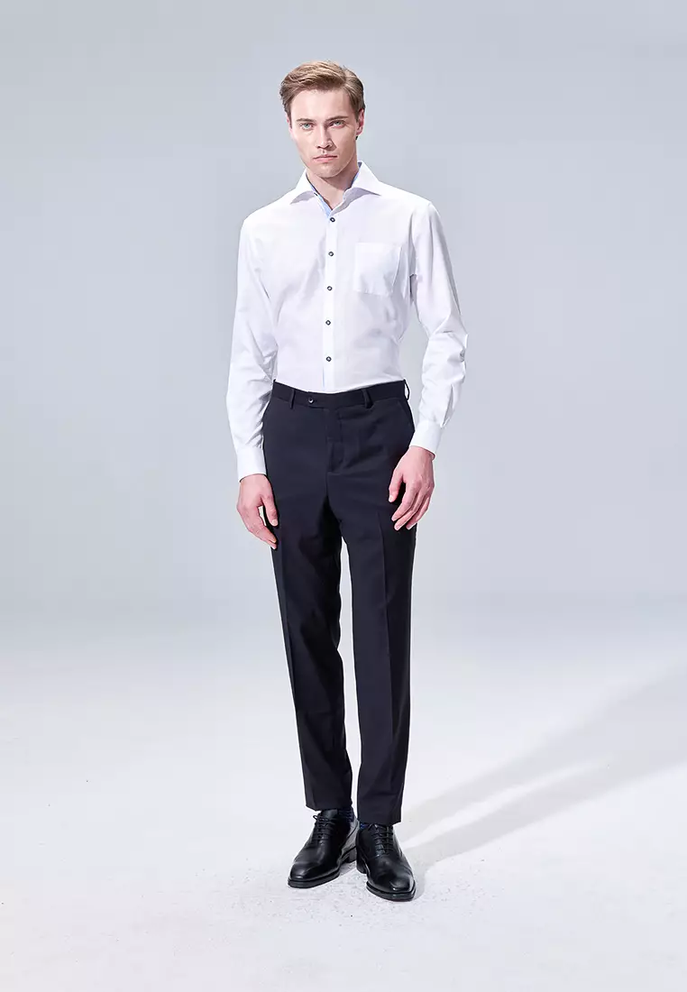 White Texture Classic Fit Shirt