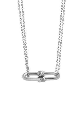 CELOVIS silver CELOVIS - Bellatrix Interlocking with Double Chain Necklace in Silver 31FA1ACCF1D414GS_1