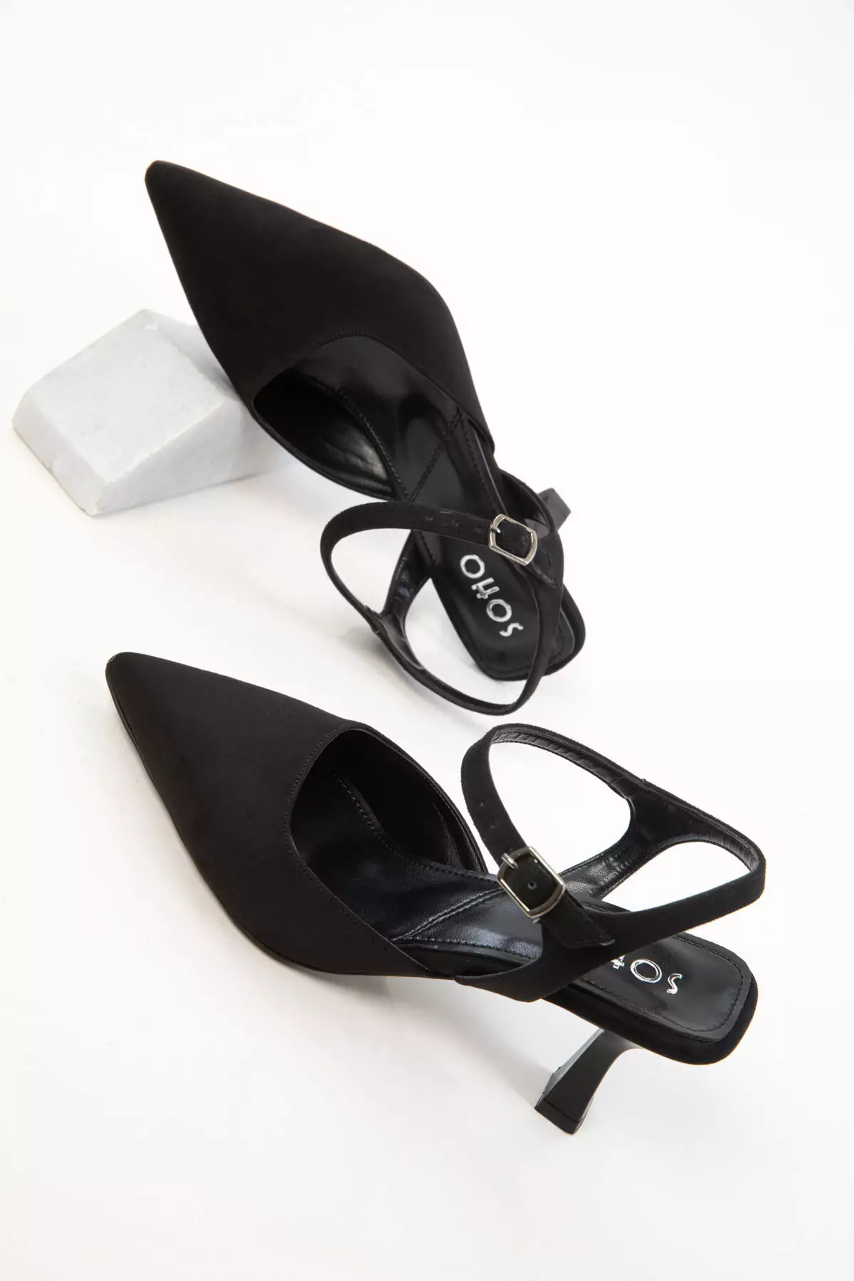 Black Suede Women's Classic Heeled Shoes 20644