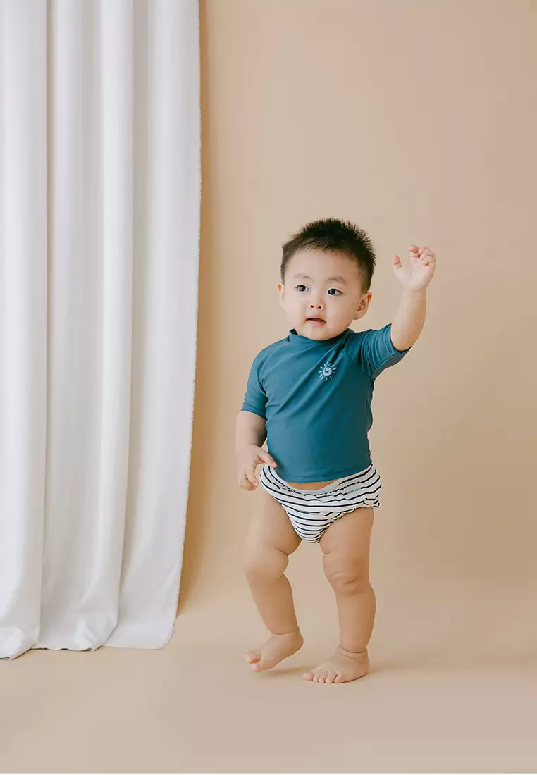 Soleil Baby Unisex Top & Swim Diapers - Emerald Top