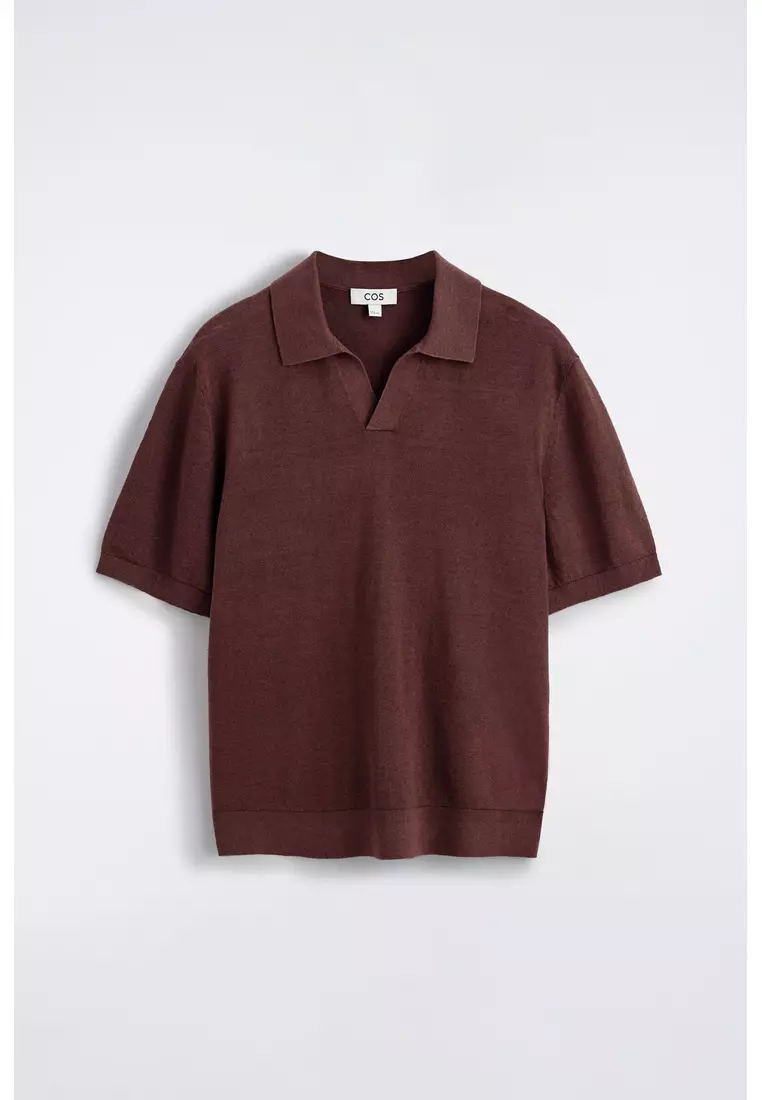 KNITTED LINEN POLO SHIRT