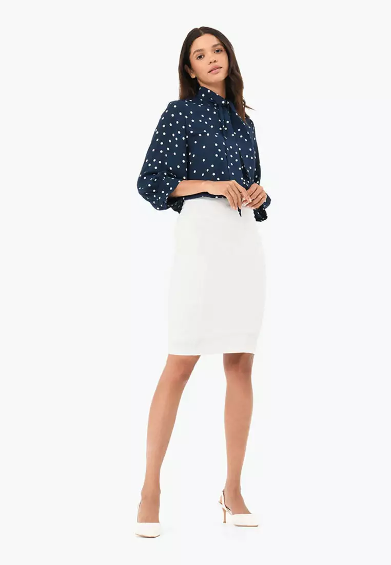 Karis Polka Dot Short Sleeve Blouse