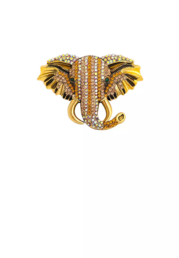 Gold online elephant brooch