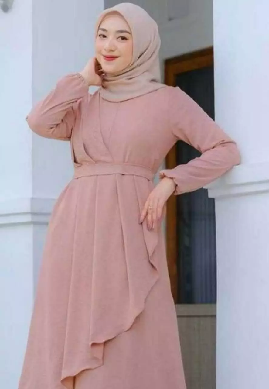 Vayra Krem Dress Premium | Long Dress | Gamis Modern Premium JLAN
