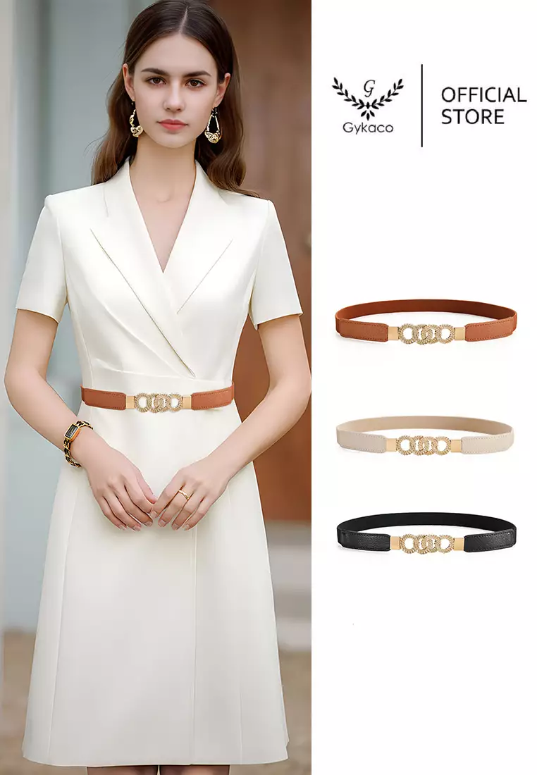 GYKACO ELISA Coffee - Ikat Pinggang Wanita - Fashion Belt \/ Sabuk