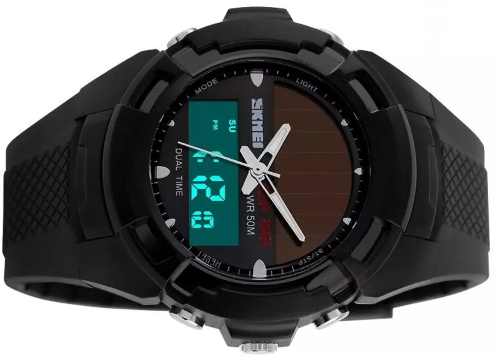 Jam Tangan Solar Digital Analog Pria LED Waterproof Strap Tali Material Silicon BF51 ORIGINAL