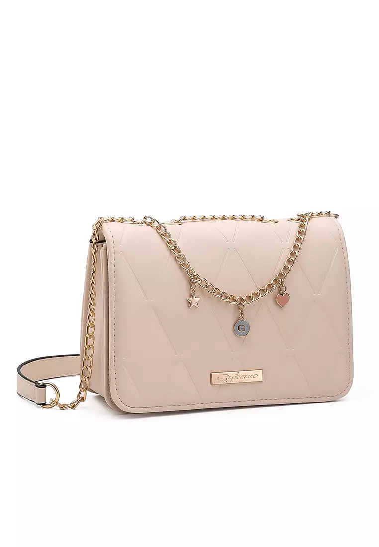 GYKACO NAERA Beige - Tas Wanita Sling Bag - Fashion Top Handle Bag (Import)