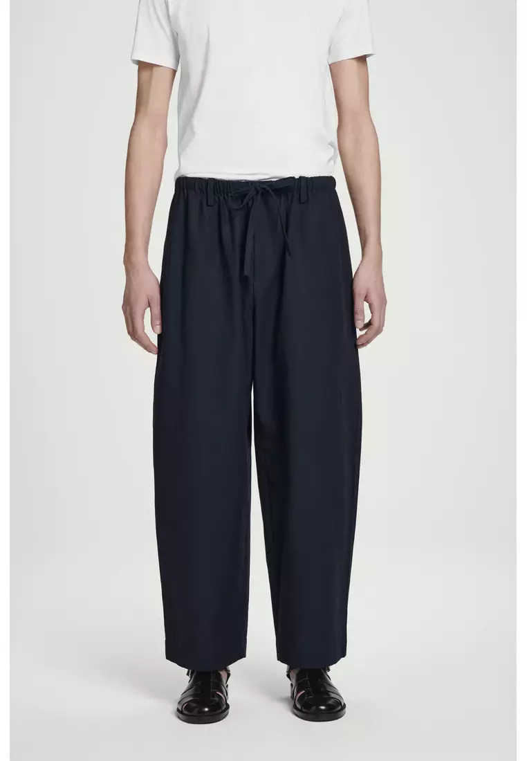 BARREL-LEG DRAWSTRING TROUSERS