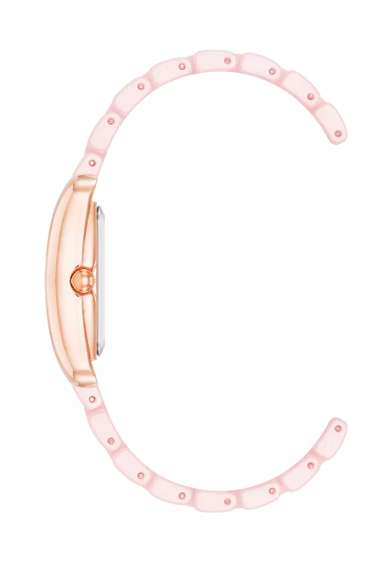 Anne Klein  AK5022RGPK0000 Rose Gold Tone Rectangle Watch with Blush Mother of Pearl Dial