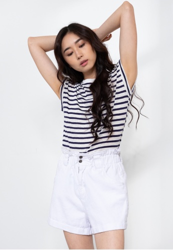 Origin by Zalora multi Linen Stripe Oversized T-shirt 8316EAA00F3996GS_1