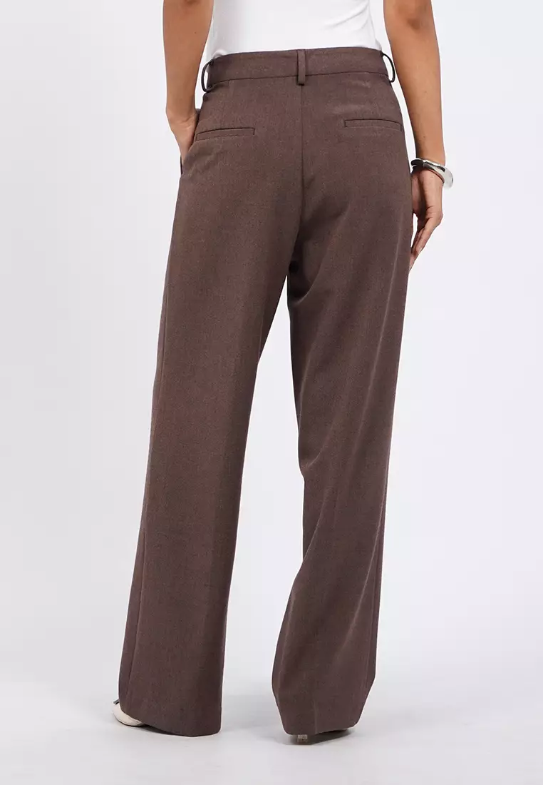Loose Straight Pants with Front Pleats
