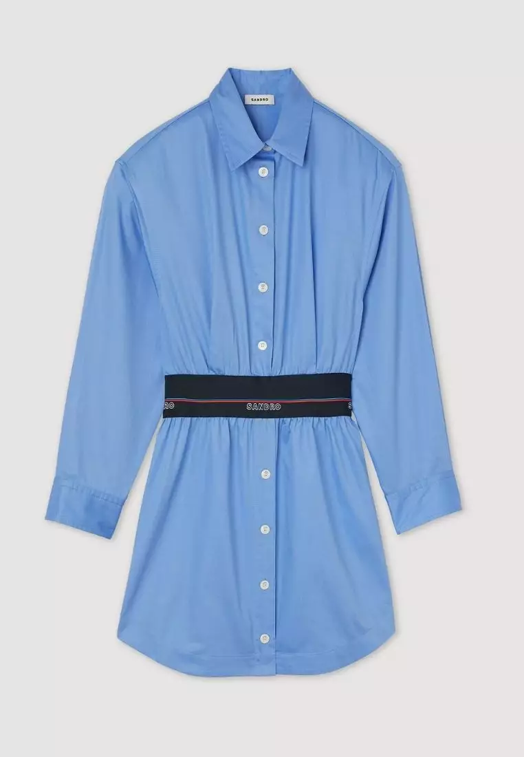 Buy Sandro Shirt Dress With Elastic 2024 Online | ZALORA Singapore