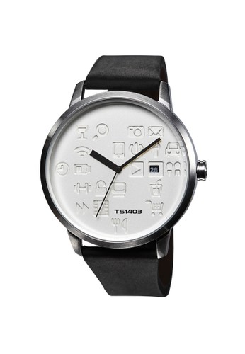 TACS Watch Daily Icon Black Leather Strap