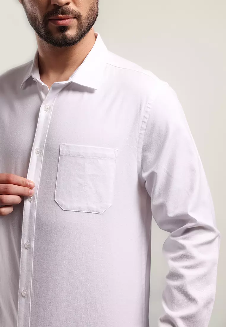 MOC - Kemeja Lengan Panjang DUSTIN - White Warna White