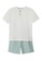 MANGO KIDS green Striped Short Pyjama Set FD99AKA9F43CD9GS_1