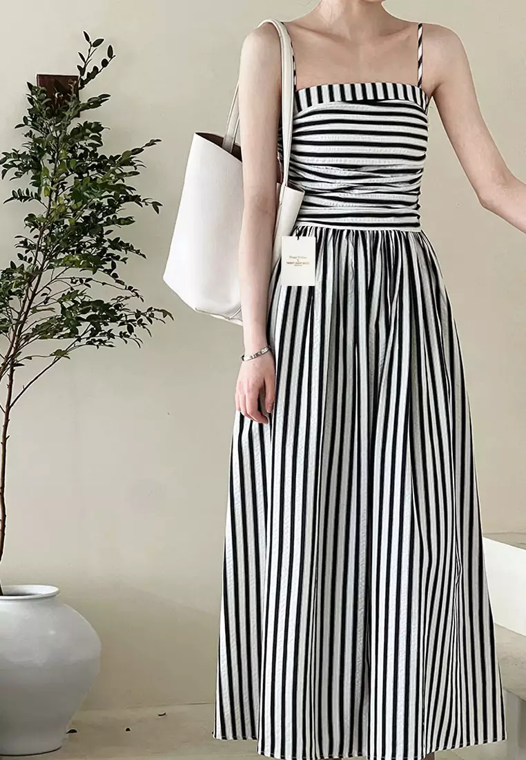 Contrast Stripe Slip Dress YX3226