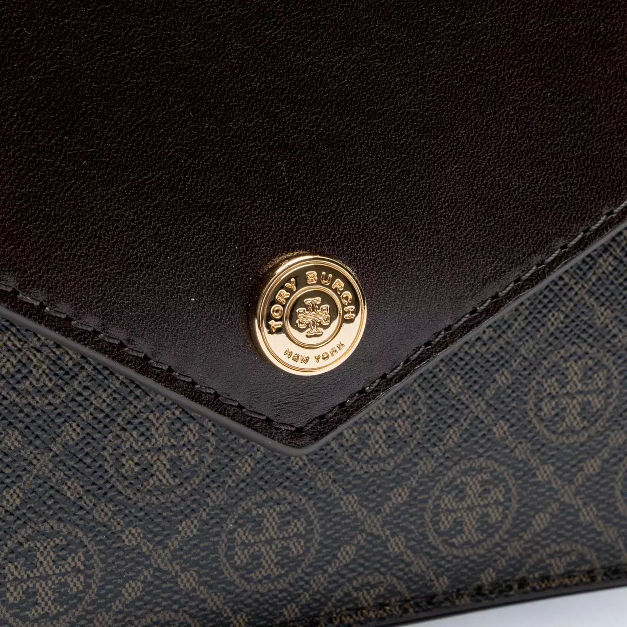 T Monogram Canvas Envelope Wallet on Chain French Press Ghw