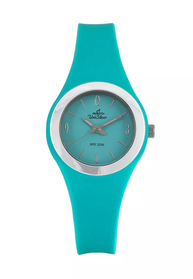 Chroma Burst Women s Small Analog Silver Blue green Rubber KW4061 1012 Watch