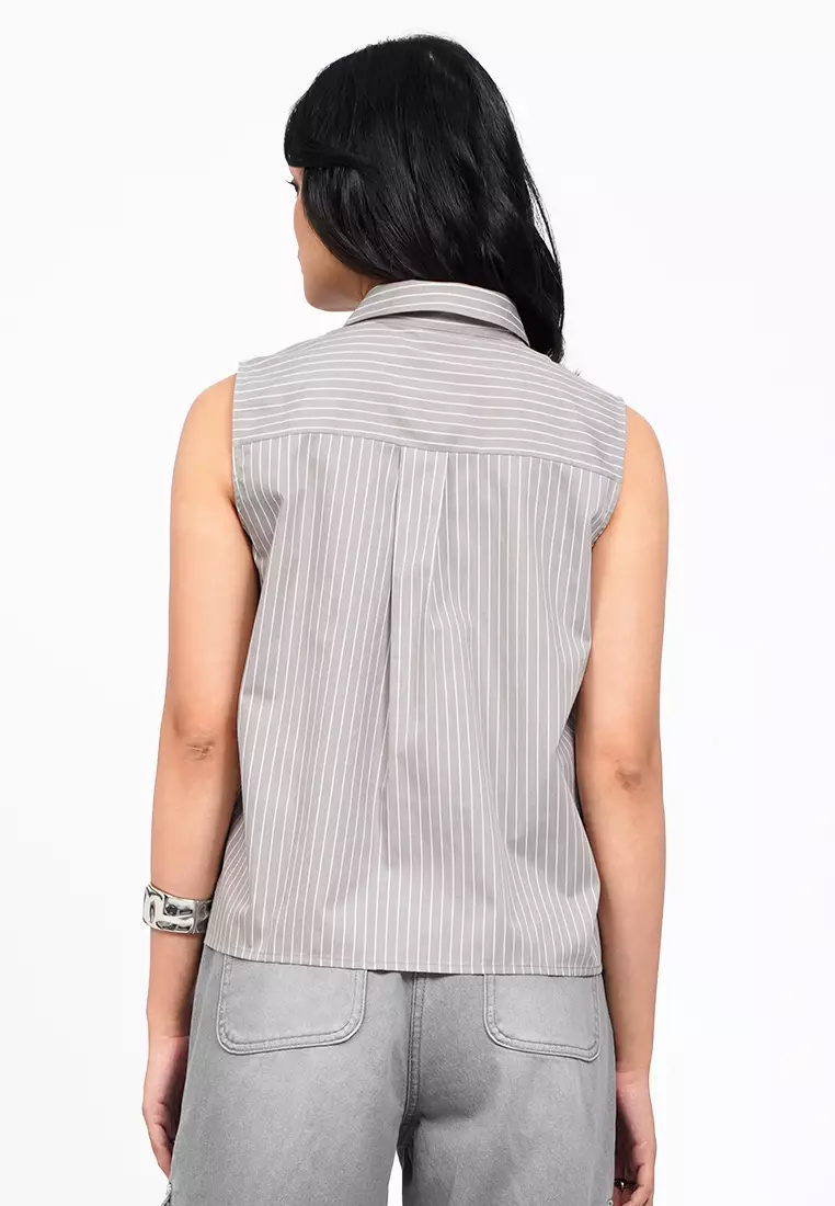 Sleeveless Stripes Shirt