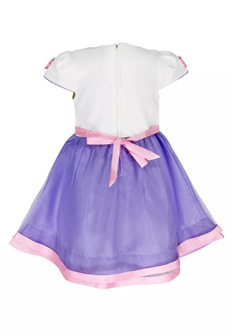 Two Mix Baju Anak Perempuan - Dress Anak Fashion Digital Printing Usia 1-12 Tahun 4228 Ungu