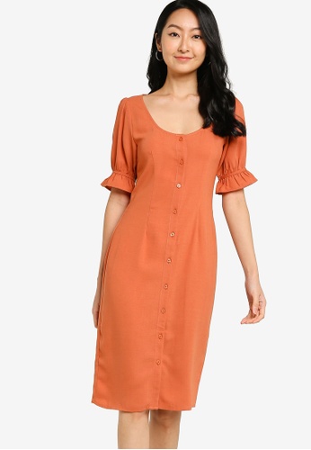 zalora button down dress