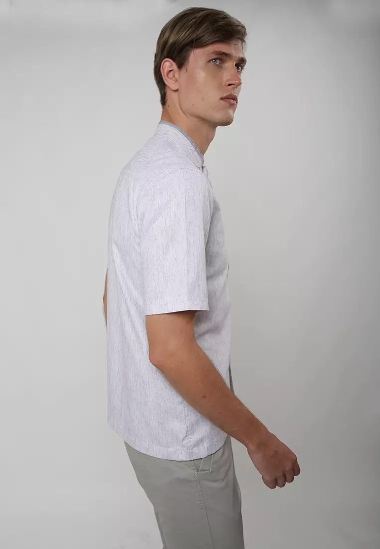 LGS - Baju Koko Pria - Lengan Pendek - Motif Serat - JSH.385.S1125KF.361.C